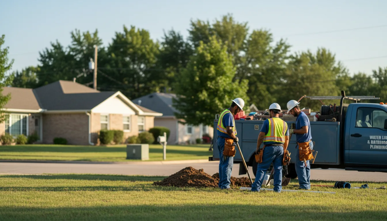 Residential water line and bathroom plumbing service in Mason, TX